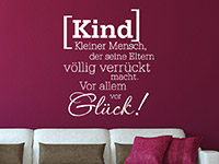 Wandtattoo Spruch Kind in weiÃŸ im Wohnzimmer