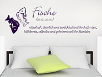 Wandtattoo Sternzeiche Fische im Schlafzimmer