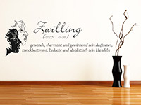 Originelles Zwilling Wandtattoo Sternzeichen