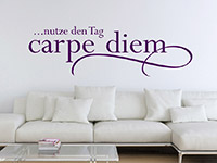 Wandtattoo Carpe Diem im Wohnzimmer