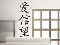 Chinesisches Schriftzeichen als modernes Wandtattoo