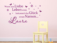 Baby Wandtattoo Wenn aus Liebe Leben wird... im Kinderzimmer