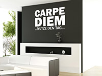 Carpe Diem Wandtattoo im Wohnzimmer