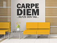 Latein Wandtattoo Carpe Diem auf heller WandflÃ¤che