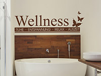 modernes Wellness Banner Wandtattoo mit Schmetterlingen