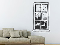 Wandtattoo Vintage Fenster mit Ausblick