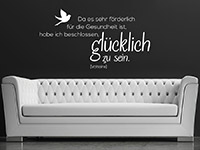 Wandtattoo Zitat GlÃ¼cklich zu sein in weiÃŸ