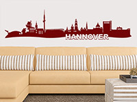 Skyline Wandtattoo Hannover im Wohnzimmer