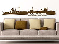 Hannover Wandtattoo Skyline über der Couch