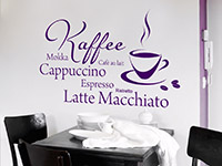 modernes Kaffee Cappuccino Wandtattoo