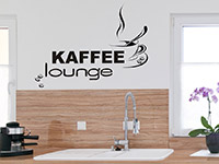 modernes Kaffee Lounge Wandtattoo mit Kaffeebohnen