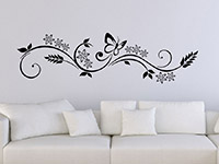 Ornament Wandtattoo Florales Design im Wohnzimmer