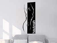 Hautnah Wandtattoo Banner im Schlafzimmer in schwarz