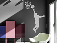 Wandtattoo Basketballer auf dunkler Wandfläche