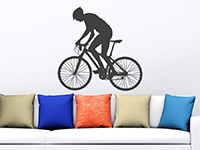 Rad Wandtattoo Mountainbiker Ã¼ber der Couch