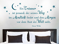 Oscar Wilde Wandtattoo Ein TrÃ¤umer... Zitat in Farbe auf heller Wand