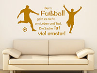 Sport Wandtattoo Beim Fußball geht es... Spruch in Farbe