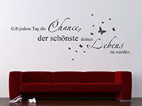 motivations Wandtattoo Spruch mit Schmetterlingen