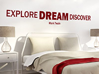 Wandtattoo Explore Dream Discover Zitat in rot