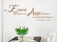 Esszimmer Wandtattoo Das Essen soll zuerst... auf heller Wand