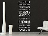 Wandtattoo Spruch in diesem Haus in weiÃŸ