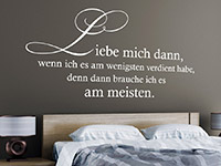 Wandtattoo Liebe mich dann... im Schlafzimmer