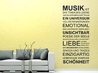 Wandtattoo Musik ist... im Wohnzimmer