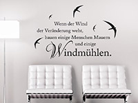 Wandtattoo Wenn der Wind... Sprichwort über der Couch