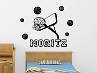 Wandtattoo Basketball Set mit Wunschname