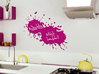 Farbklecks Tafelfolie in der Küche in pink