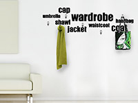 Wandtattoo Garderobe Wardrobe im Wohnzimmer