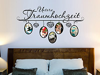 Fotorahmen Wandtattoo Unsere Traumhochzeit im Schlafzimmer