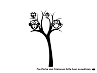 Wandtattoo Baum mit Eulen Motivansicht