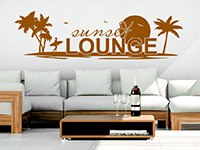 Lounge Wandtattoo Sunset Lounge in Farbe auf heller Wand