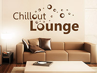 retro Wandtattoo Chillout im Wohnzimmer