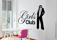 Wandtattoo Girls Club im Jugendzimmer in schwarz