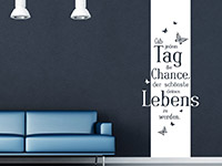 Banner Wandtattoo Spruch Gib jedem Tag... in weiß