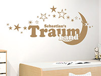 Baby Wandtattoo Traumland mit Name im Kinderzimmer