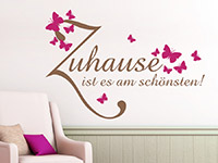 Willkommen Wandtattoo Zuhause ist es am schÃ¶nsten... in leuchtenden Farben