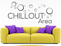 Lounge Wandtattoo Chillout Area auf heller Wand