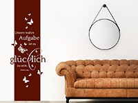 Wandtattoo Banner Unsere wahre Aufgabe... im Wohnzimmer