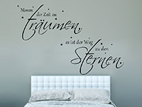 traumhaftes sterne spruch wandtattoo im schlafzimmer