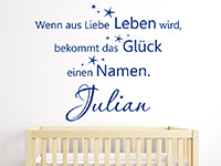 Baby Wandtattoo Wenn aus Liebe... im Kinderzimmer