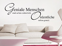 Wandtattoo Geniale Menschen... Spruch als originelle Wohnzimmer Wanddekoration