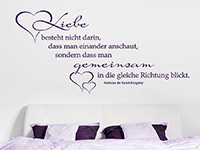 Wandtattoo Liebe besteht nicht darin...  im Schlafzimmer