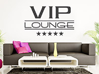 Lounge Wandtattoo 5-Sterne VIP Lounge auf heller Wand