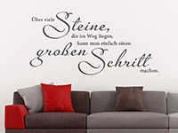 Wandtattoo Spruch Über viele Steine ... über dem Sofa