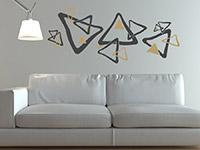 Retro Wandtattoo Ornament Dreiecke im Wohnzimmer