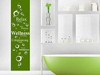 Wandtattoo Banner Wellness  im Bad