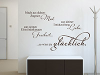 wunderschÃ¶ner Wandtattoo Spruch Mut Liebe Freiheit